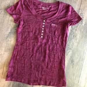 New!  Guess burnout button shirt